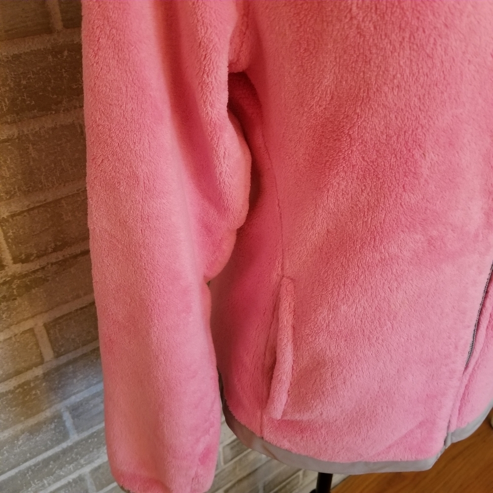 Danskin Fuzzy Sweater With Zipper, Pink and Gray, SIZE M. - Picture 12 of 16